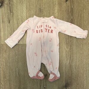 Little Sister Pink Baby One Piece